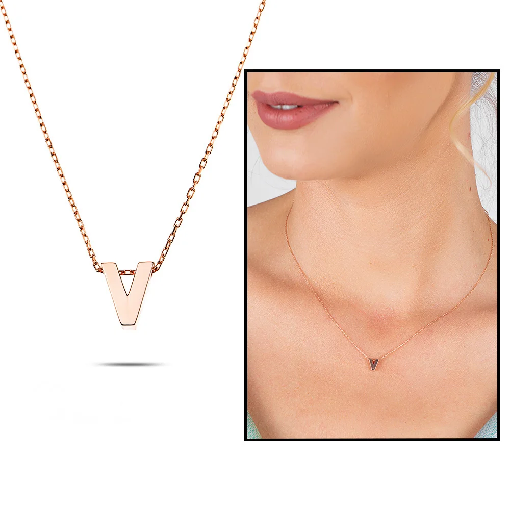 

Ожерелье в виде букв 3d, цвет розы, стандартное серебро