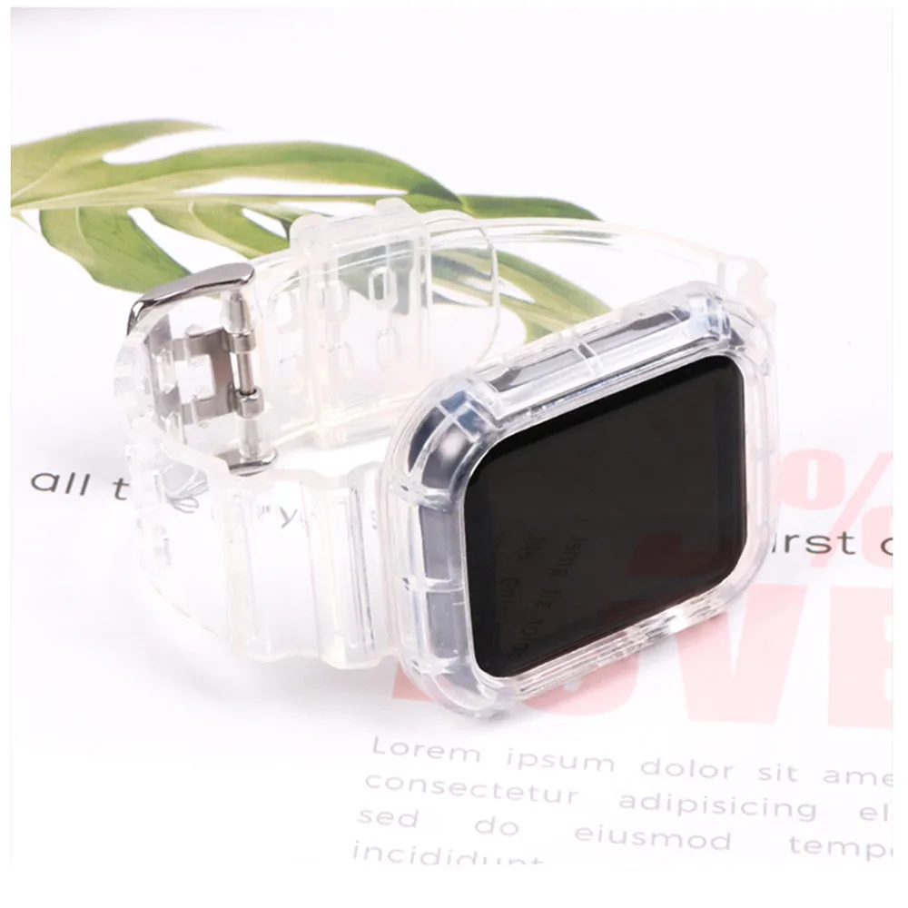 casestrap for apple watch band 44mm 40mm 42mm38mm accessories soft silicone transparent bracelet iwatch series 5 4 3 6 se free global shipping