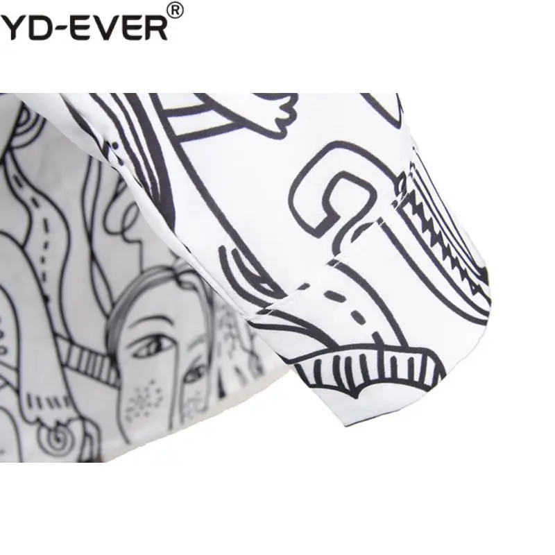 Блузка женская свободного кроя с длинным рукавом и принтом лица | Женская одежда