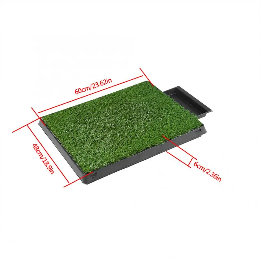 

Dog Pet Potty Training Pee Puppy Pad Mat with Tray Dog Puppy Cat Pet Potty Mat Grass Pad Pet Indoor Pee Training Pet Supply