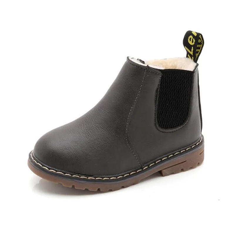 Новинка детские ботинки из искусственной кожи для снега мотоциклетные резиновые