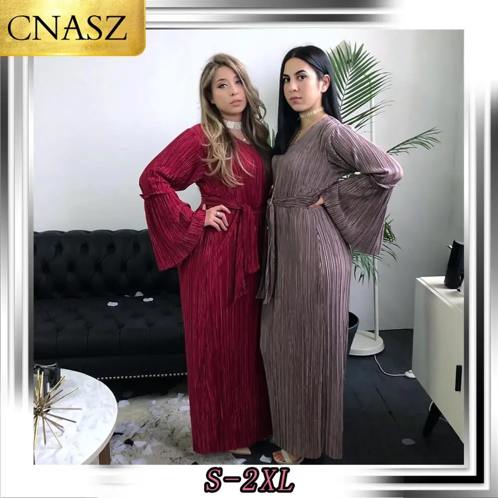 Новинка 2019 г. модное мусульманское платье с длинным рукавом мусульманская абайя