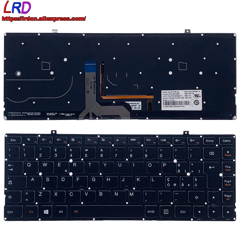 Новая Оригинальная итальянская клавиатура с подсветкой IT для ноутбука Lenovo Yoga2 Pro