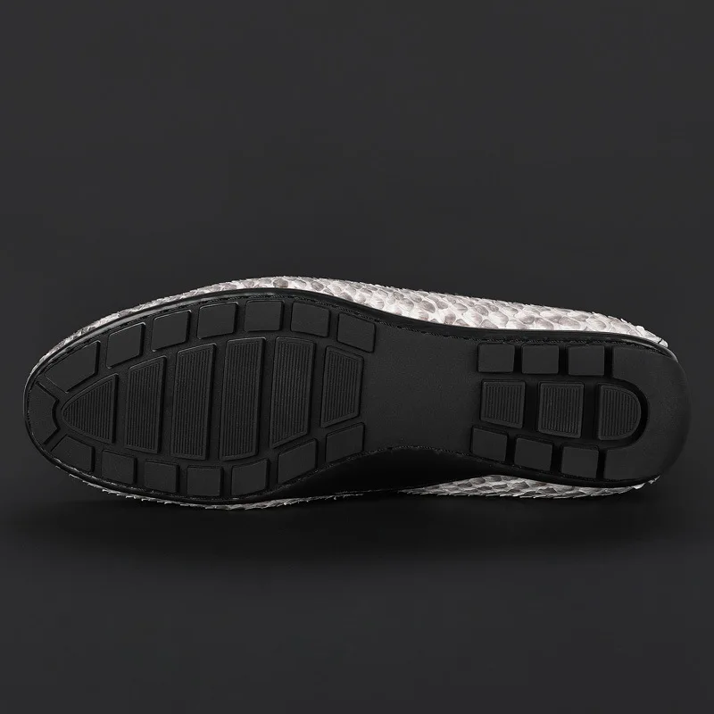 

Python Leather Men's shoes fashion urban street leather beans shoes flat heel white men's shoes casual shoes 2020 NEW