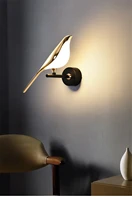 modern luxury bird wall lamp living room background corridor aisle lighting study bedroom bedside led art deco golden wall light