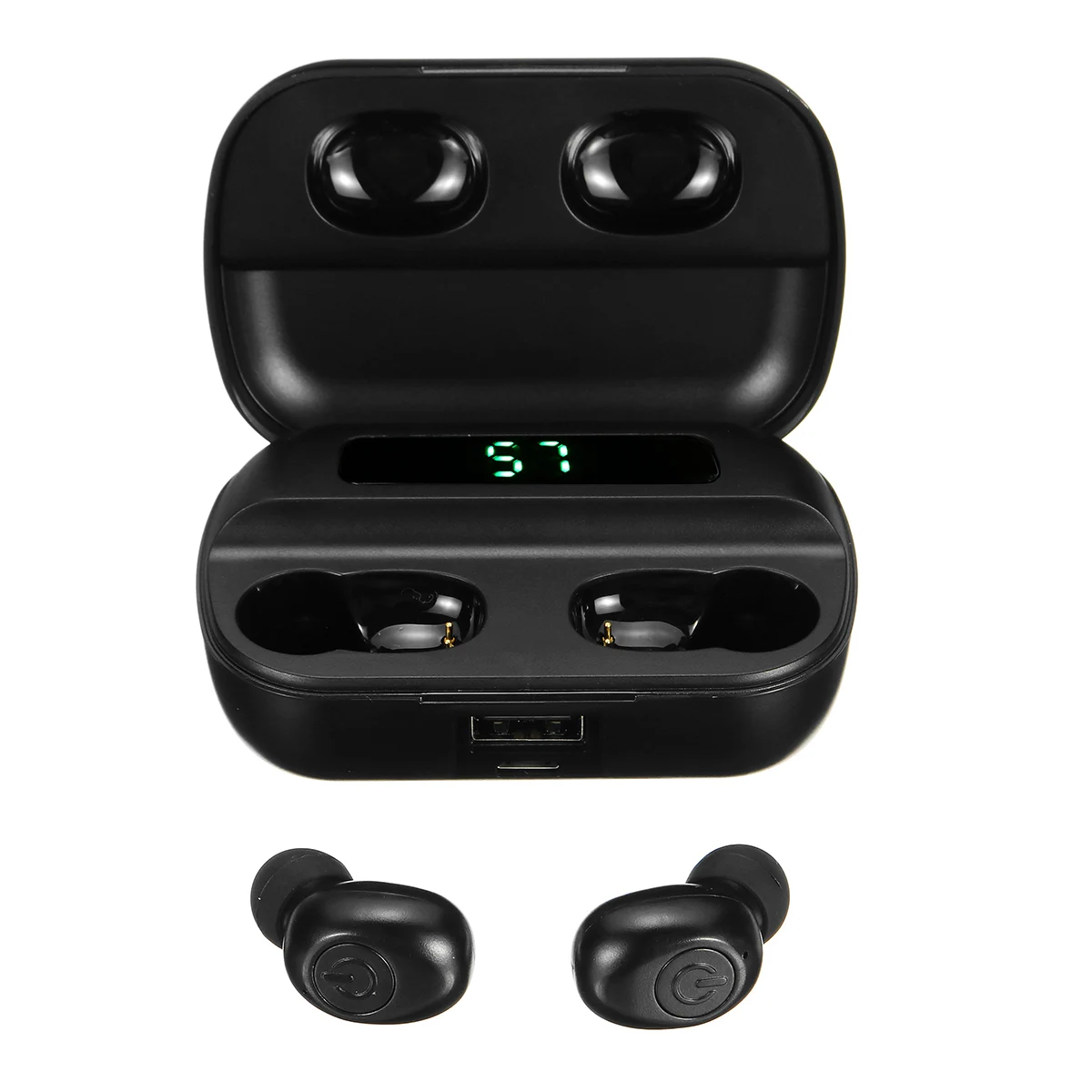 Bluetooth V5.0+ EDR F9 TWS, беспроводные наушники, светодиодный дисплей, гарнитура с микрофоном, 4000 мАч, умные наушники с шумоподавлением