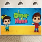 Оригинальный Омар Хана мультфильм девушка и Фотофон дети семья обеденный стол Баннер Новорожденный ребенок фон фотосессия