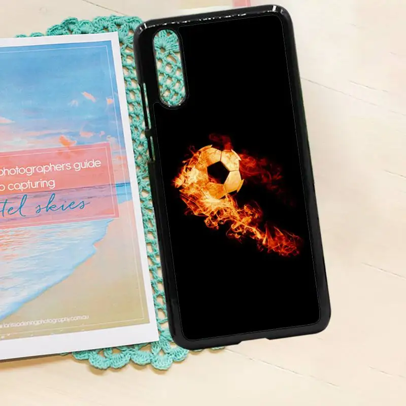 

Football Soccer ball flame Phone Case PC for iPhone 11 12 pro XS MAX 8 7 6 6S Plus X 5S SE 2020 XR