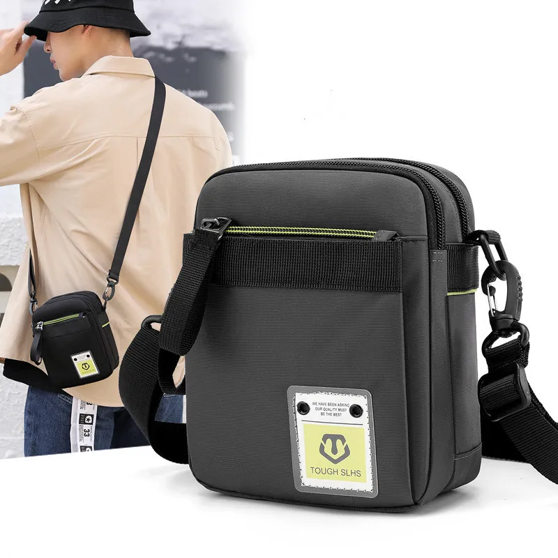 Weysfor Vogue Man Handbags Mini Messenger Bag Simple Small Crossbody Cell Phone Waist Pack Casual Flap Shoulder Bag Coin Purse