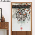 Китайские чернильные дверные занавески, дверные занавески с краном, японские дверные занавески для кухни, спальни, льняные занавески FengShui на заказ