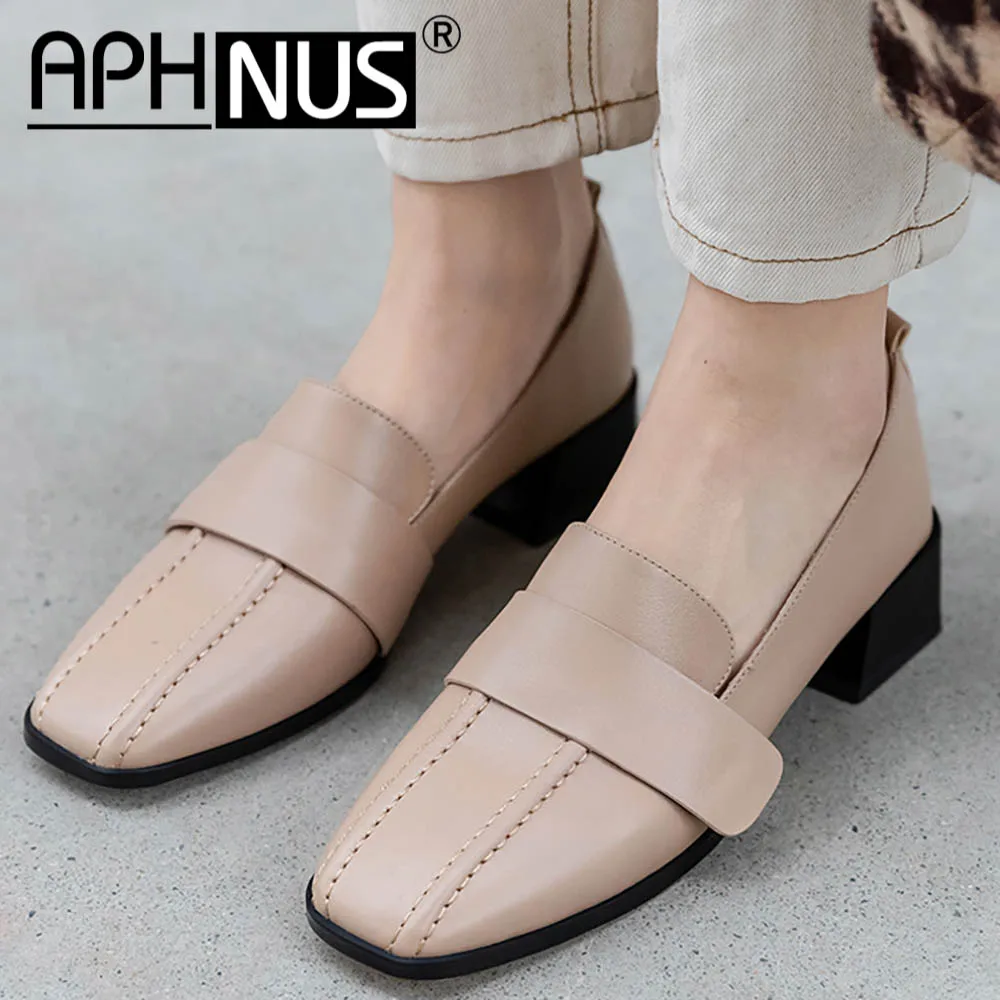 

APHNUS Womens Low Mid Heels Pumps Woman 2020 Shoes For Women New