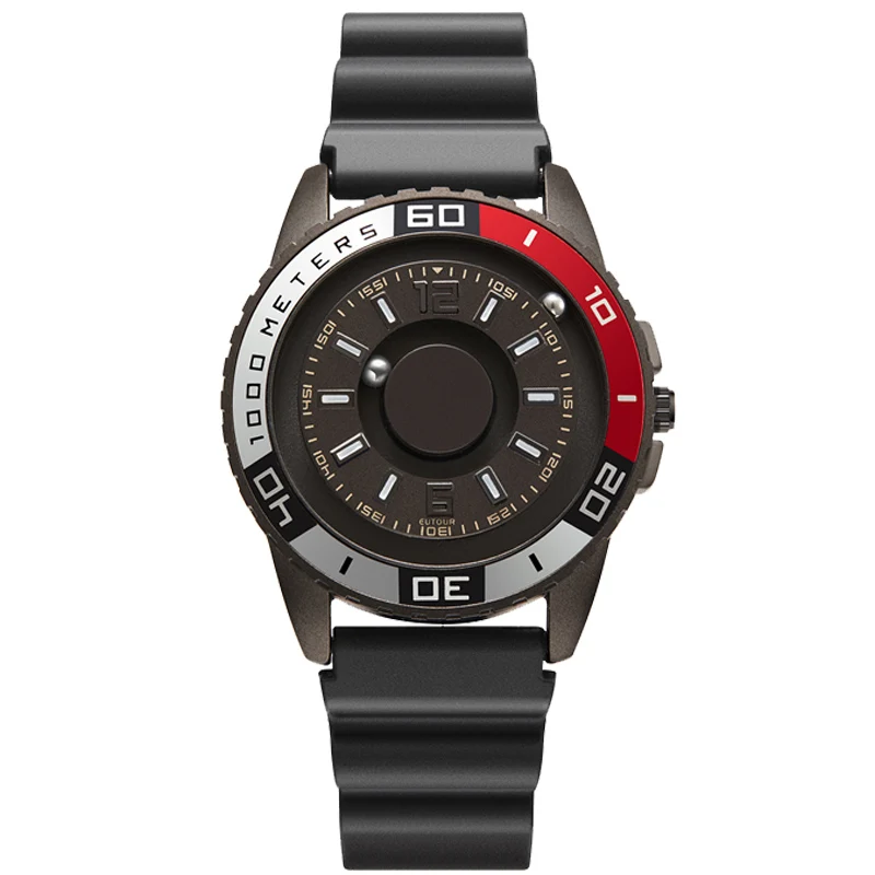 Magnet Ball Watch Мужские часы с магнитными бусинами, черные, серебристые, многонациональные, магнитные, с шариковым циферблатом, мужские резиновые военные спортивные мужские наручные часы Reloj - Цвет: Magnet Ball Watch
