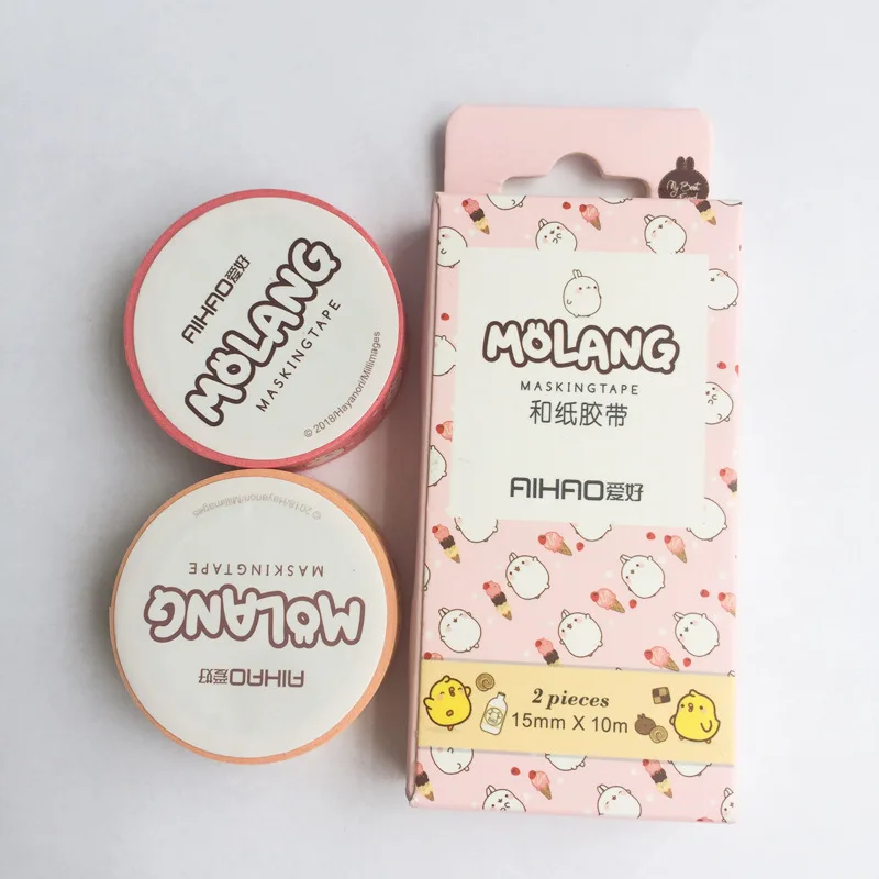 24 упак./лот Творческий Molang ПЭТ васи лента клейкая DIY Скрапбукинг Стикеры этикетки