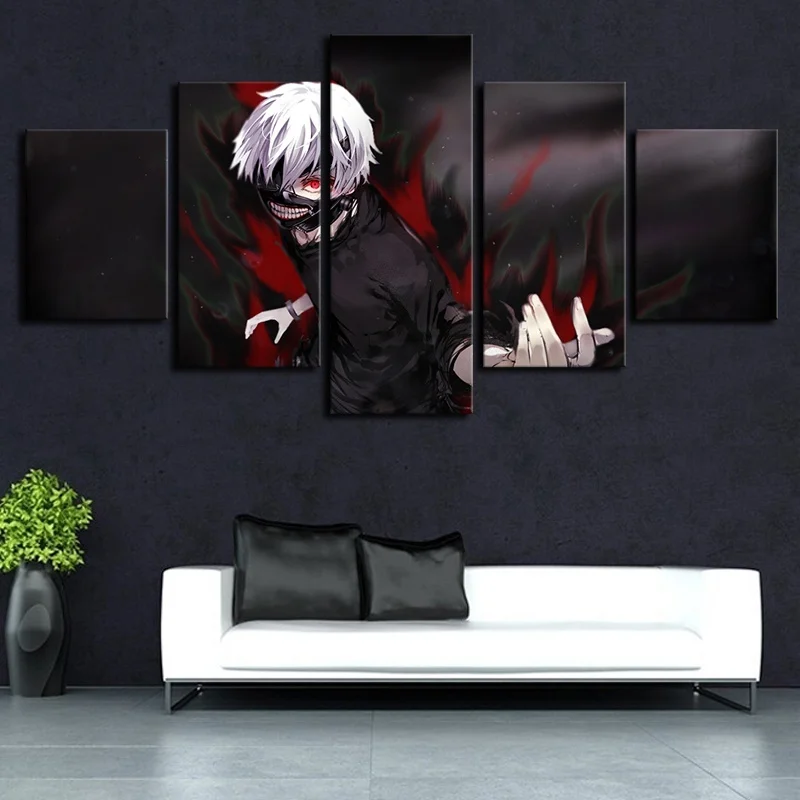 Домашний декор плакат HD фотографии печать на холсте 5 шт. одежда с надписью Tokyo Ghoul