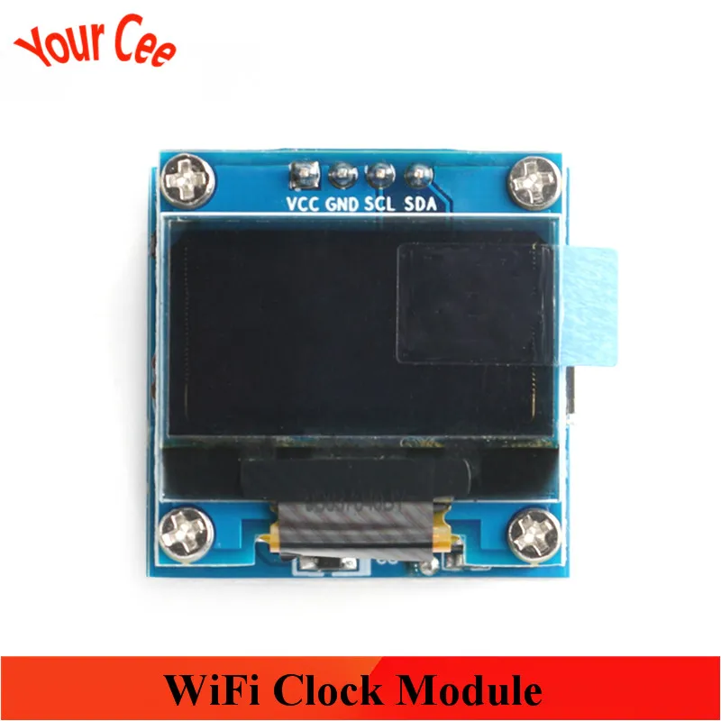 ESP8266 0 96 дюймовый oled дисплей модуль WiFi часы ЖК экран ESP 12F DIY прогноз погоды IIC I2C 5V