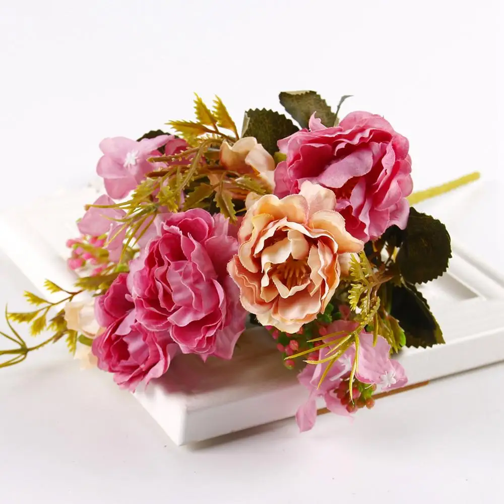 Искусственный Пион из пены роза маленькая Роза Свадебные фальшивые цветы