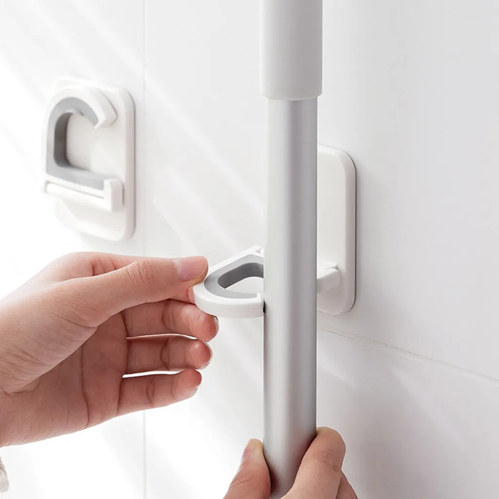 2 шт. крючок для швабры ванной настенный липкий держатель полки инструмент
