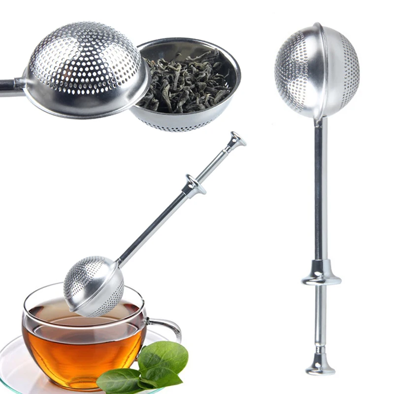 

Tea Infuser Stainless Steel Sphere Mesh Tea Strainer Coffee Herb Spice Filter Diffuser Handle Tea Ball Match Tea Bags