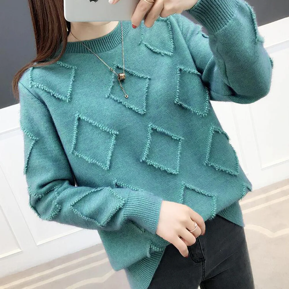 

XUXI Women Sweaters Pullovers, Spring Autumn 2021 Long Sleeve Knitted Loose Jumper, Women's Knitwear E303