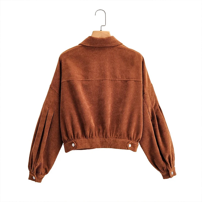 

Women's Jacket Retro Loose Slim Lantern Sleeve Corduroy Lapel Jacket Long Sleeve Red Blazers Women's Spring Coat Outerwear Coats