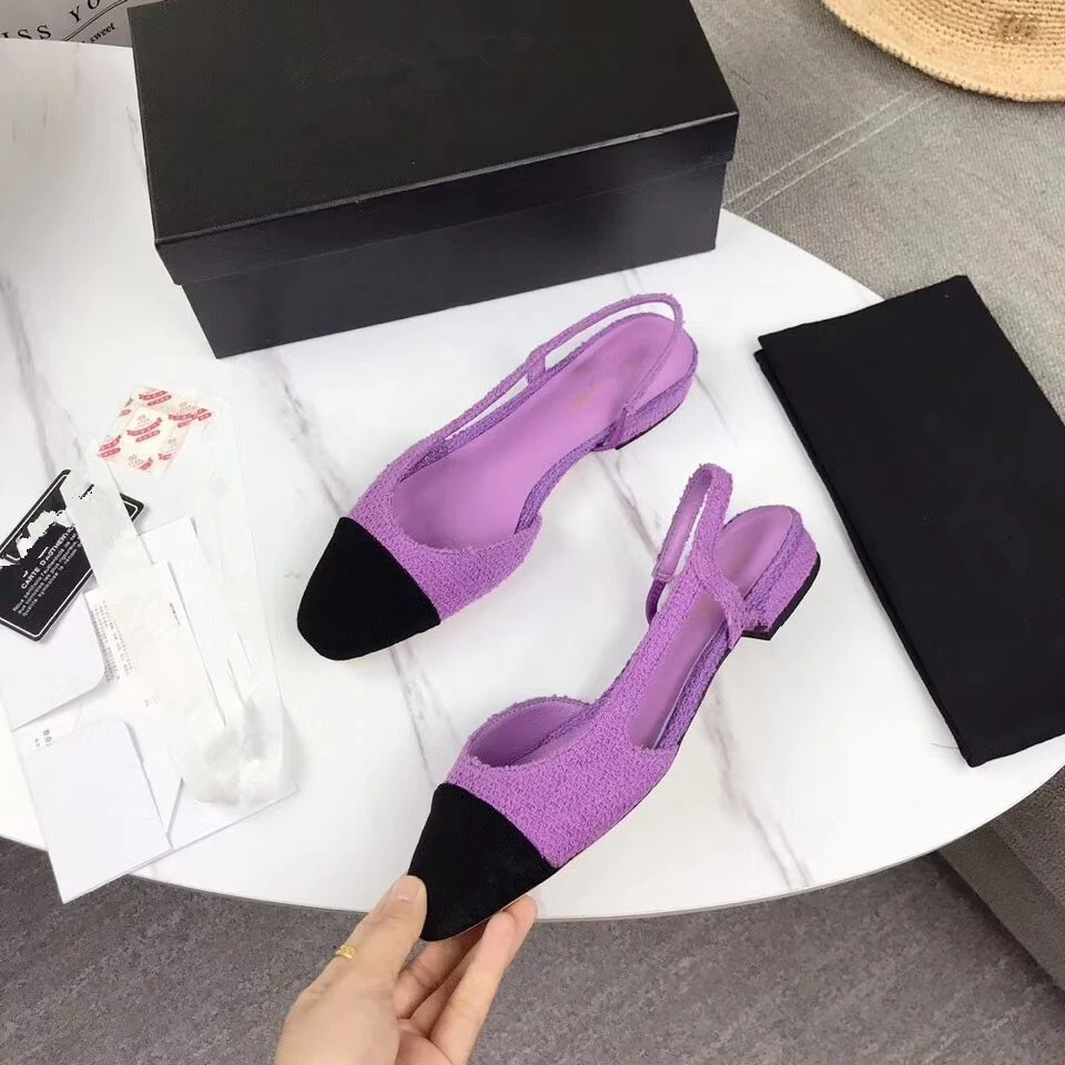 

Mixed Color women flats luxury brand design women sandals shoes fashion lady tweed green slingback design shoes woman 41 42