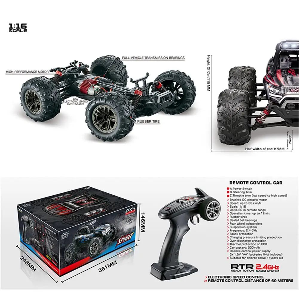 Rccity Xinlehong 9137 1/16 2 4G 4WD 36 км/ч RC АВТОМОБИЛЬ W/светодиодный светильник пустыни