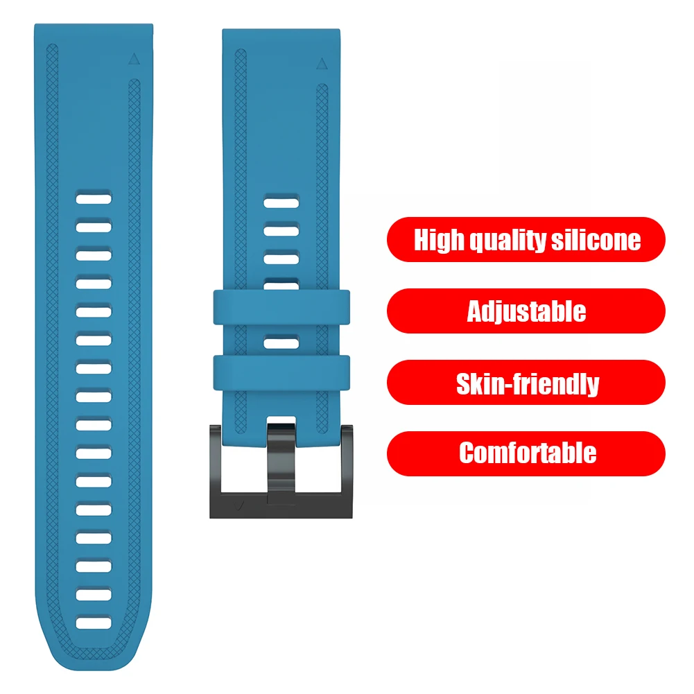 

Durable Silicone Sports Watchband Business Adjustable Bracelet Strap Smart Watch Accessories for Garmin Fenix 6S Smartwatch