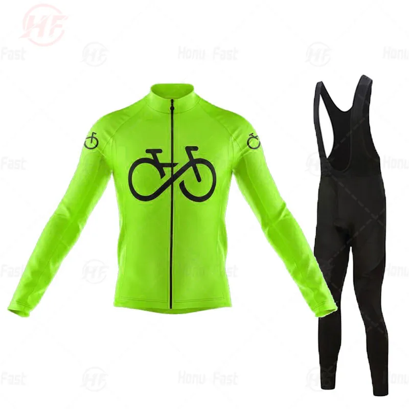 

Men Long Sleeve Cycling Clothing Spain Spring/Autumn Pro Team MTB Breathable Anti-UV Bicycle Wear Long Sleeve Cycling Jersey Set