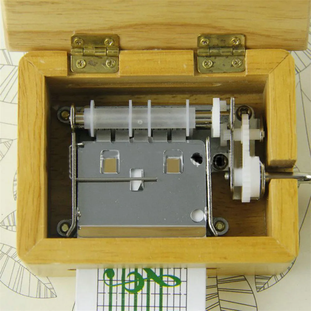 DIY музыкальная шкатулка ручной работы декоративная деревянная коробка с дырокол