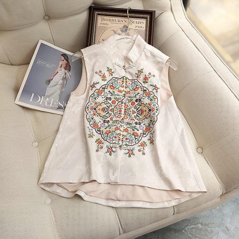 

Traditional vintage clothing embroidery tangzhuang women vest