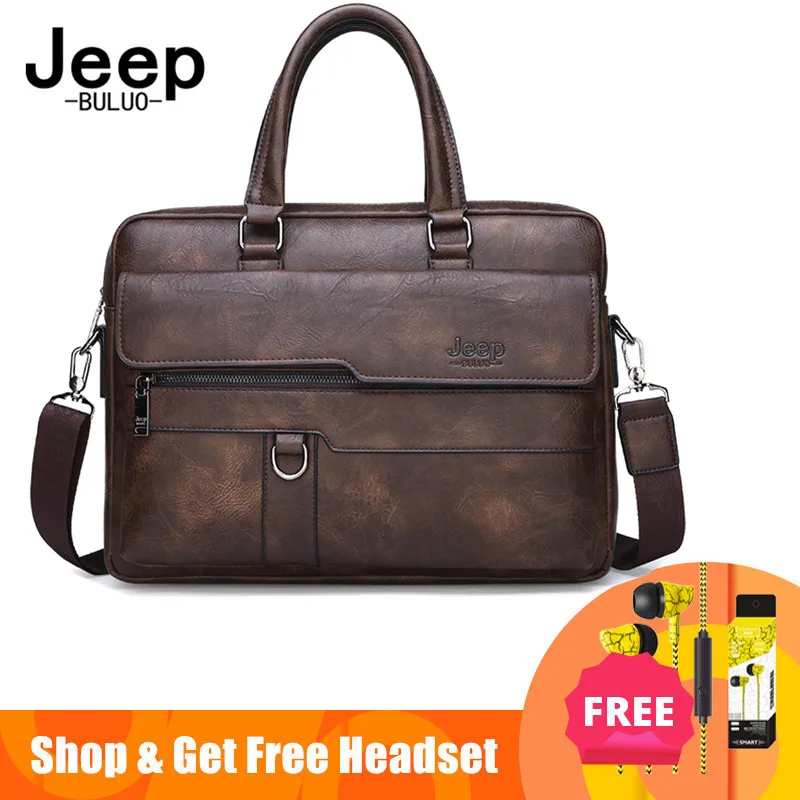 Мужской портфель с ремнем через плечо jeep buluo оранжевый для ноутбука 14&quot