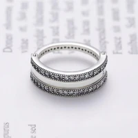 100 925 sterling silver pan ring new classic hollow heart shaped turnover logo ring for women wedding party fashion jewelry
