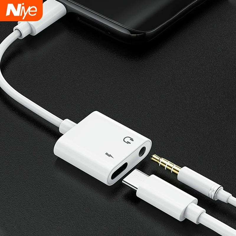 Dual Type C Audio Headphone Adapter Plug 3.5mm Jack For Samsung Huawei USB Charger Connector Splitter Charging Converter | Мобильные