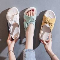 butterfly knot sandals women 2020 summer new fashion casual buckle strap solid back strap med 3cm 5cm non slip high quality