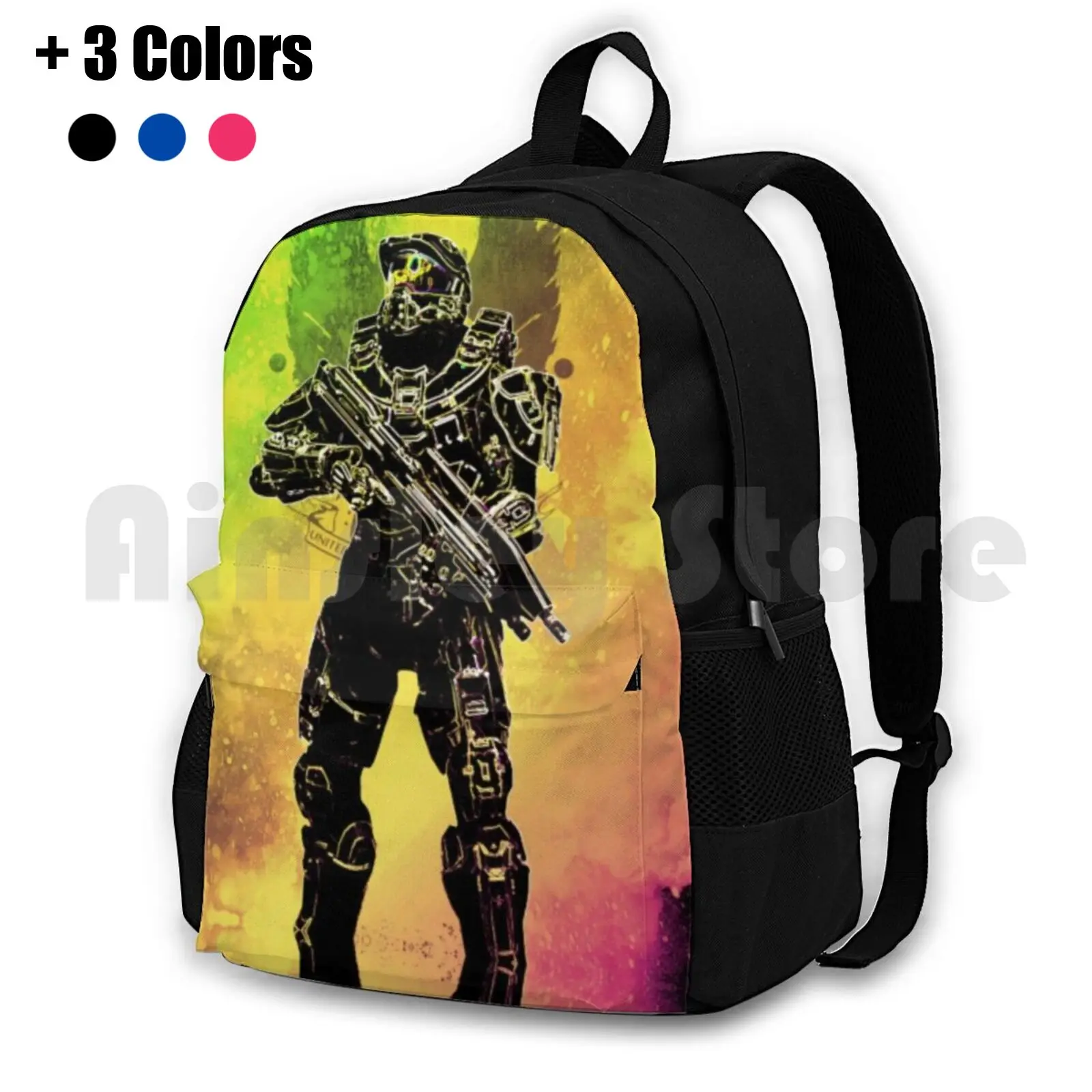 

-Походный рюкзак Master Chief, водонепроницаемый, для кемпинга, путешествий, игр, видеоигр
