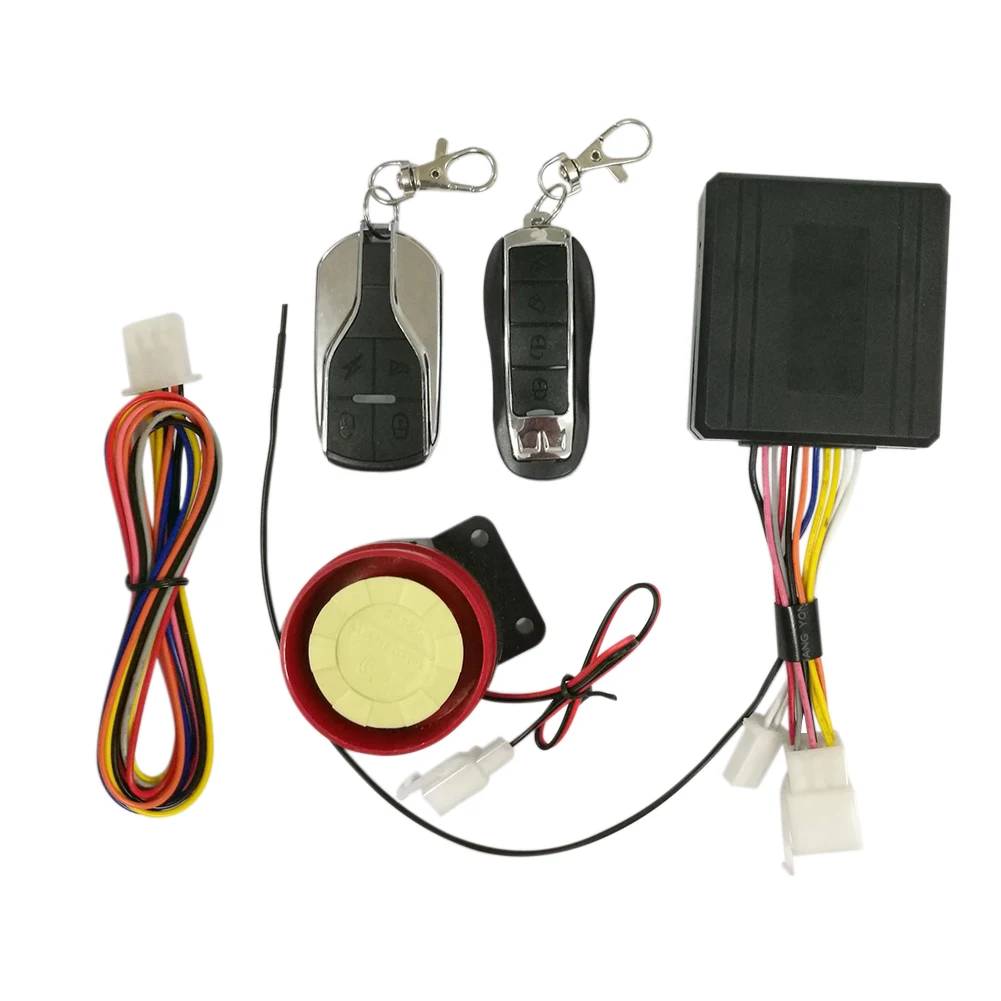 

12V Universal Motorcycle Alarm System Scooter Anti-theft Security Alarm System Two Pcs Control Key Fob