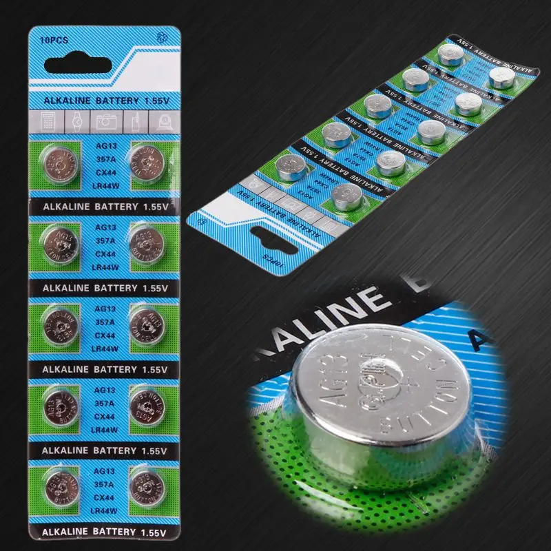 

10*10PCS Alkaline Battery AG13 1.5V LR44 386 Button Coin Cell Watch Toys Batteries Control Remote SR43 186 SR1142 LR1142