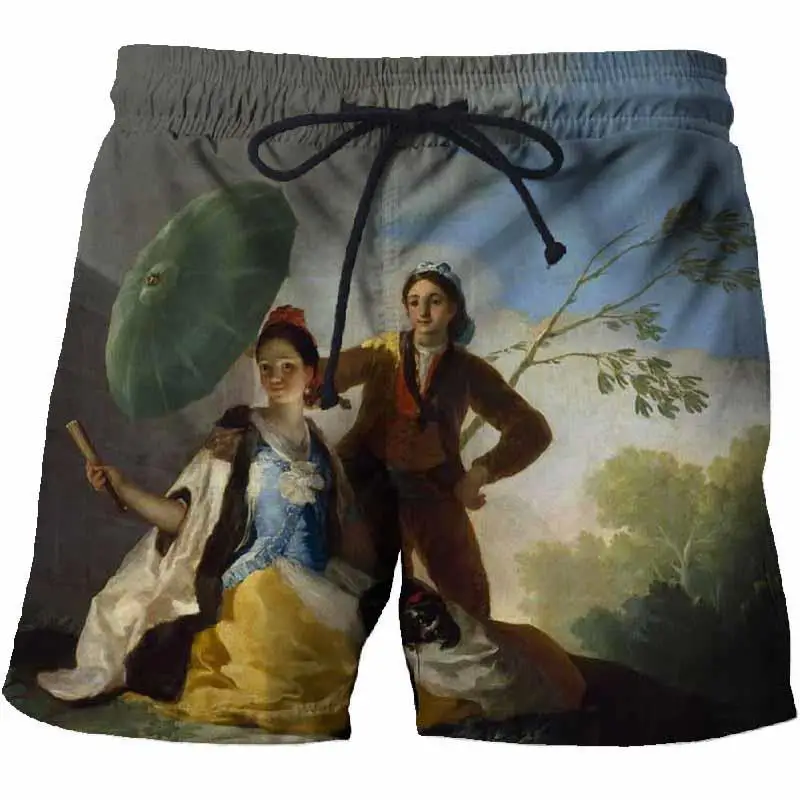 

Summer men's beach shorts 3D printing world famous painting quick-drying casual fitness shorts swimming shorts jogging shorts