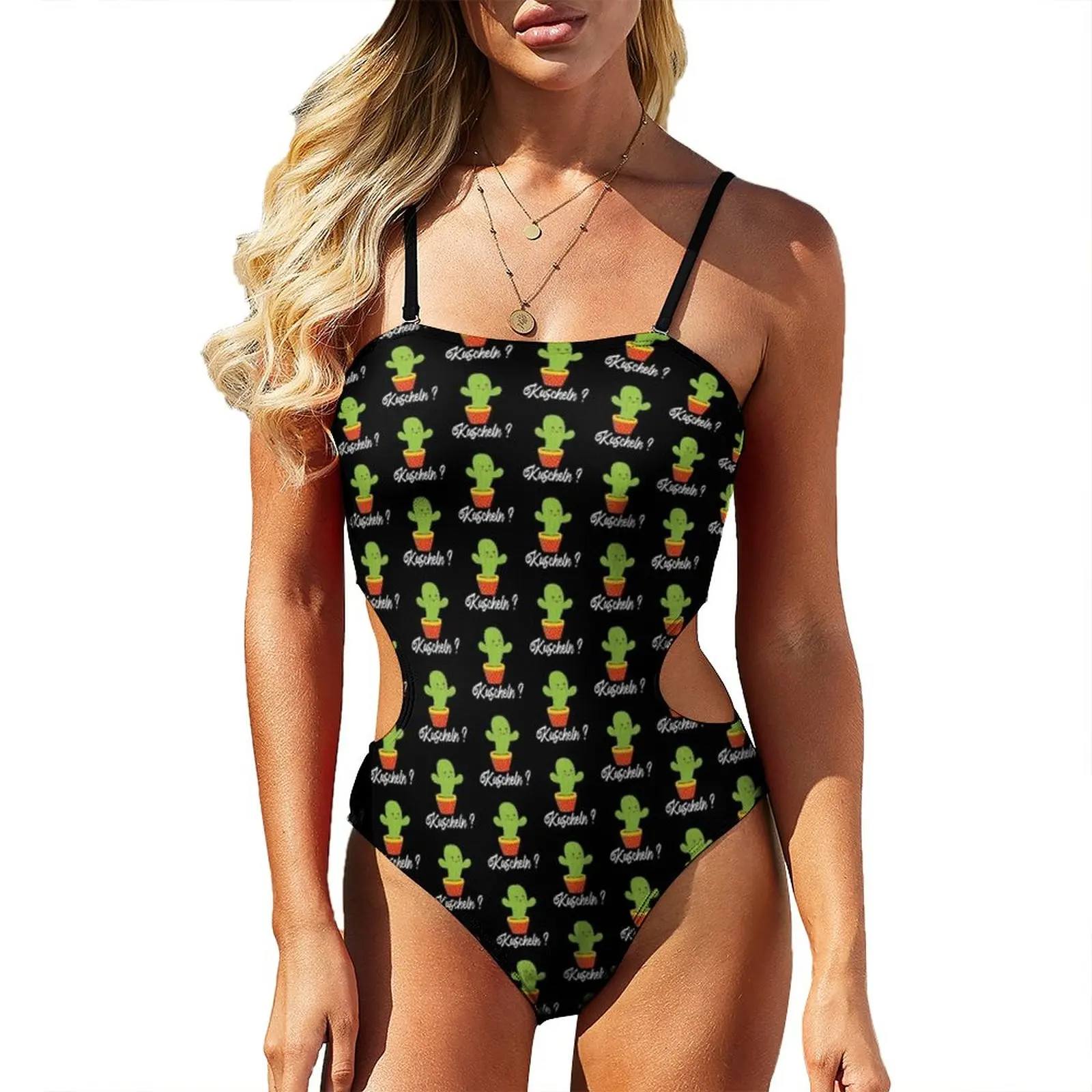 

Купальный костюм С КАКТУСОМ с высоким вырезом, Φ, 1 шт., купальный костюм для подростков, милый купальный костюм