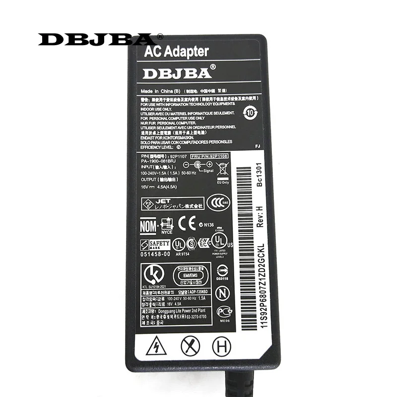 Зарядное устройство для адаптера переменного тока IBM ThinkPad T40 T41 T42 T43 08K8204 08K8205 16 В 5 а