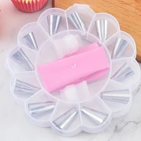 12pcs stainless steel cake nozzles set icing piping cream pastry bag flower mouth diy baking cupcake dessert decoration tools