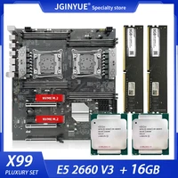jginyue x99 motherboard lga 2011 3 dual cpu with 2e5 2660 v3 cpus ddr4 16gb 28g desktop ram memory four channer x99 d8 server