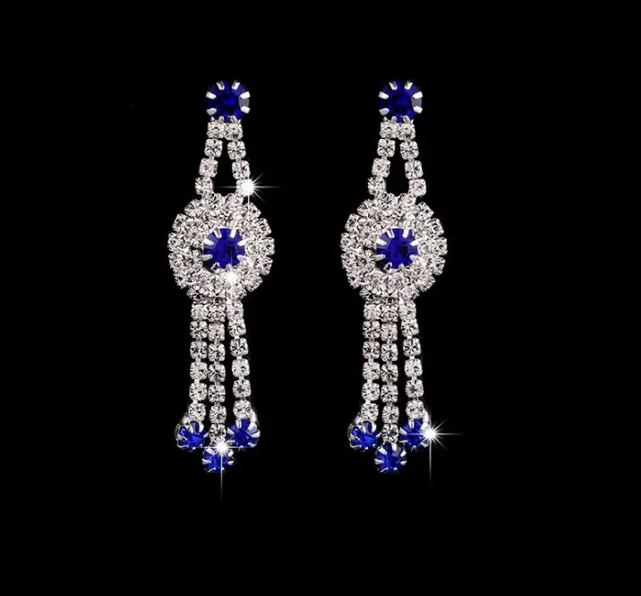 India Bride Girl Dance Accessory Woman Stage Performance Two Pieces Tassels Earrings+Necklace |