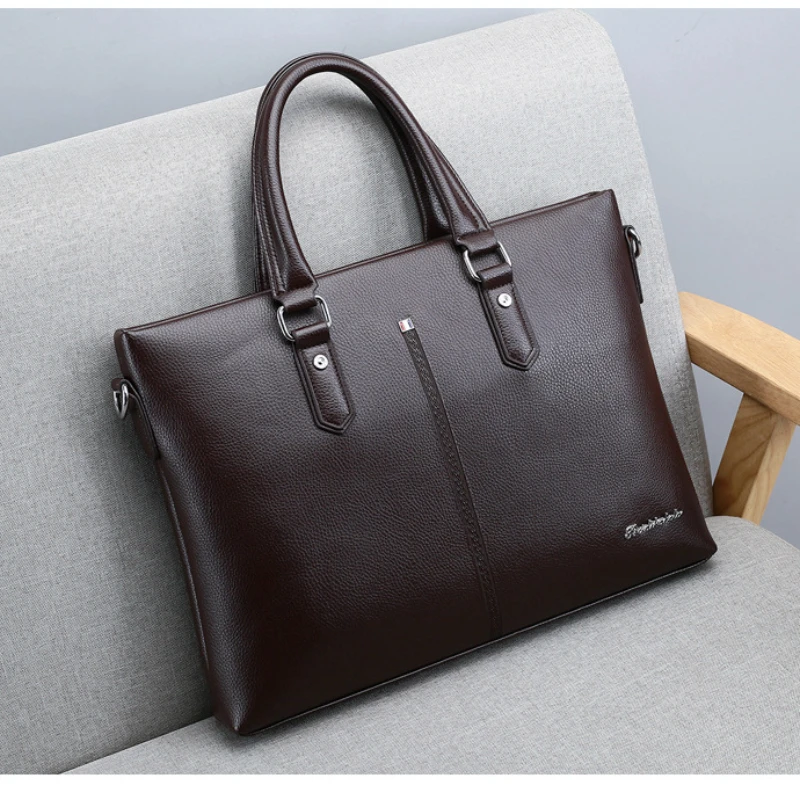 Мужская сумка кожаная для ноутбука Обложка паспорта портфель на плечо мужчин