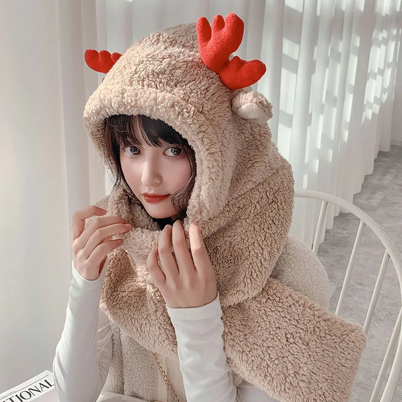 Рождественские оленьи шапочки и облегающие шапки Мультяшные милые новые