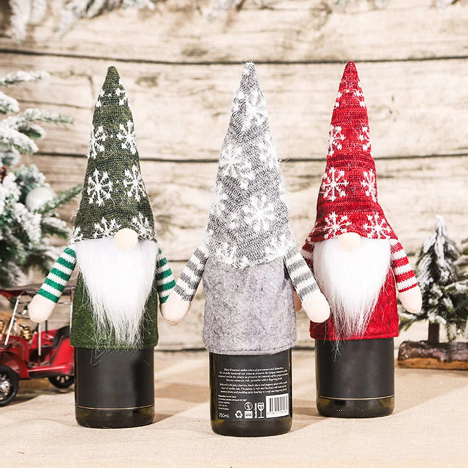 Рождественская крышка бутылки карликовая с вязаной высокой шляпой длинная