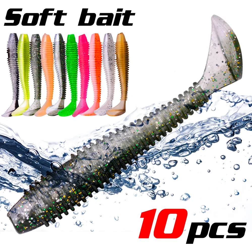 

10pcs/Lot Soft Lures Silicone Bait 6cm 1.8g Goods For Fishing Sea Fishing Swimbait Wobblers Artificial Tackle for Bass Fishing
