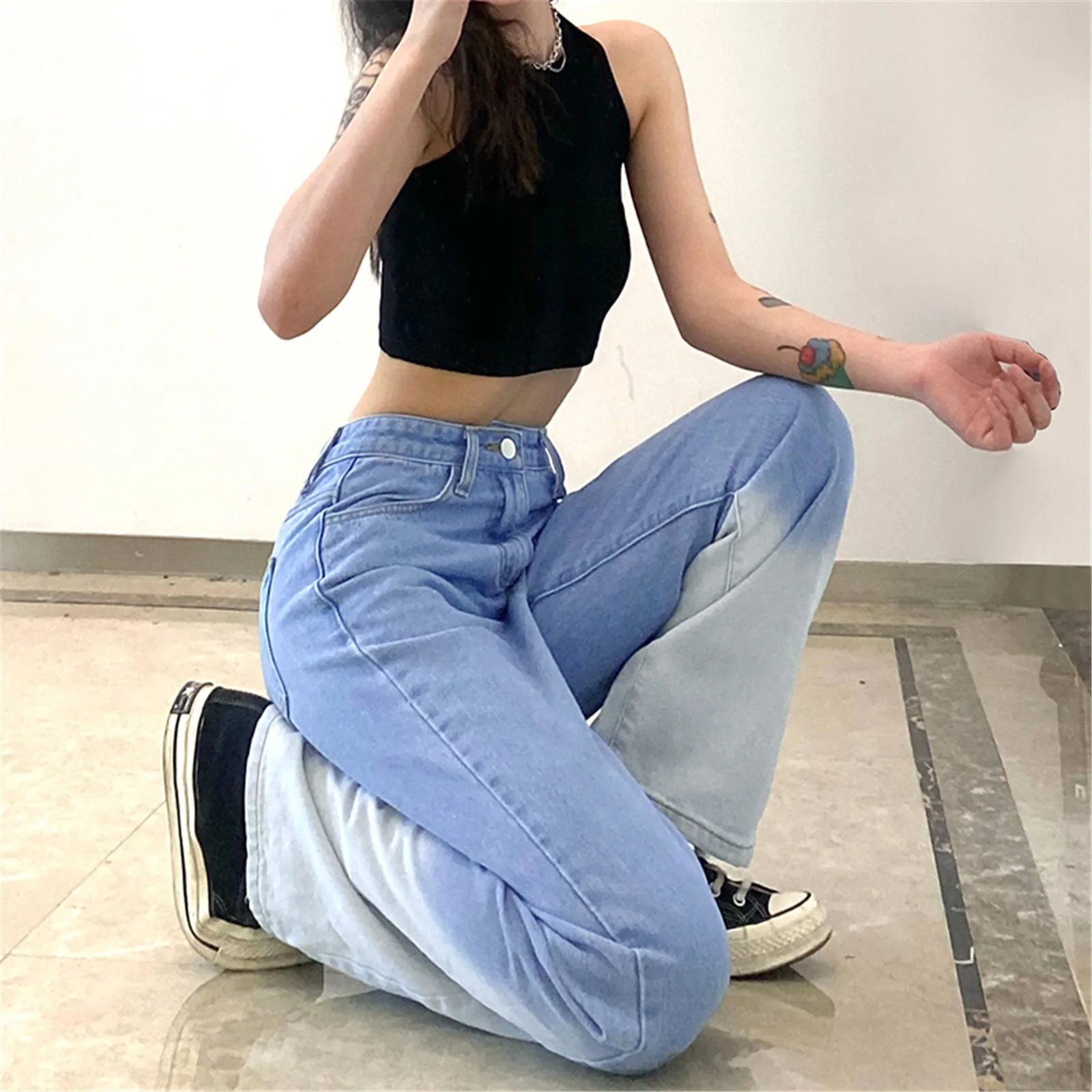 

Stretchy Blue Tassel Ripped Jeans Women Fashion Casual Denim Pants Trousers for Women Pencil Skinny High Waisted Jeans #Q