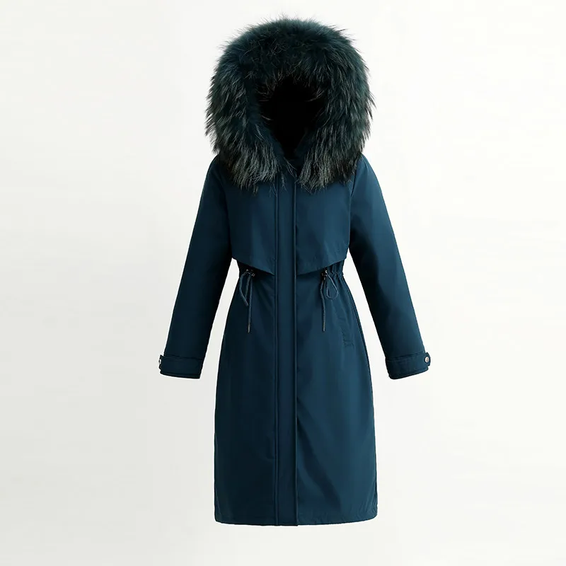 Cotton Liner Parker Parkas Fashion Winter Jacket Women Casual Solid Long Hooded Parka Coat With Fur Collar chamarras de mujer