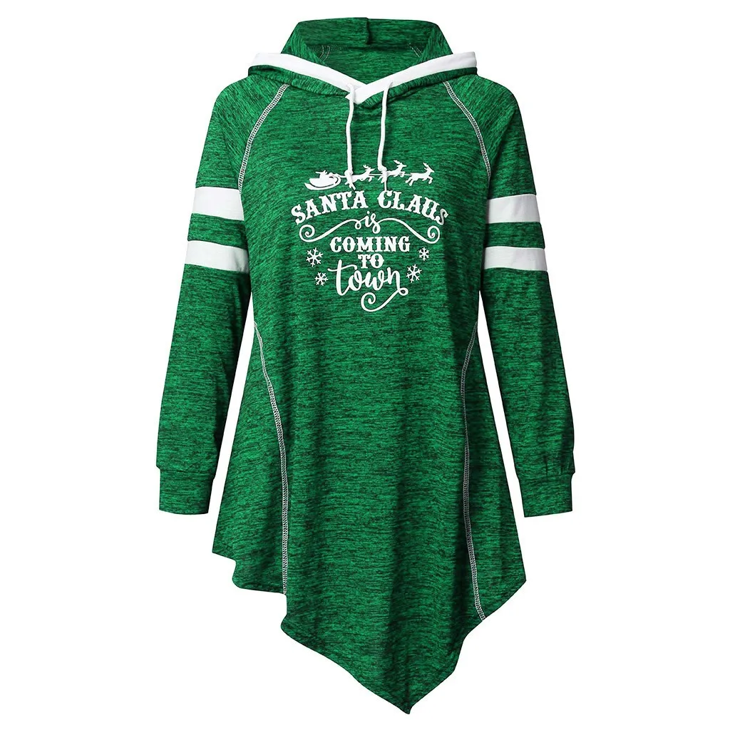 Горячая Распродажа рождественские женские зимние топы с принтом толстовка